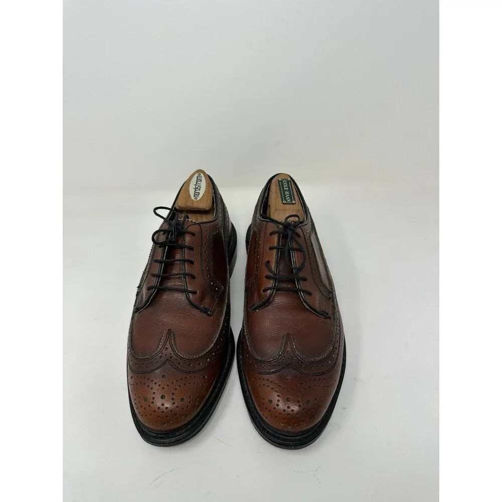 MEN VTG BRITISH WALKERS CUSTOM BURGUNDY WINGTIP OXFORD‎ DRESS SHOES SZ 8
